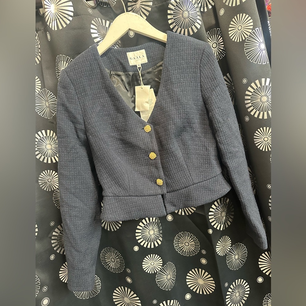 Gaala  Paris Milana Cotton Tweed Two Piece. New size 36 set . Color Navy Blue - Picture 10 of 16